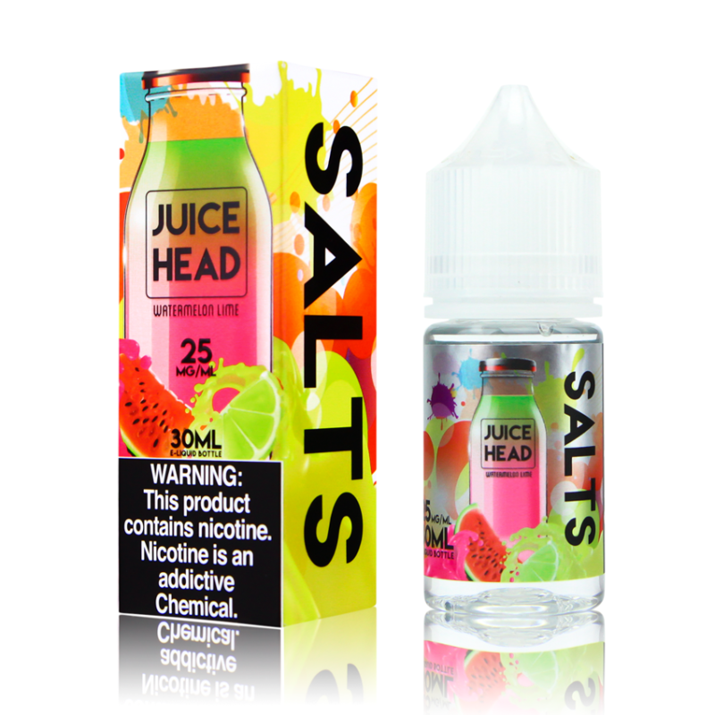 Juice Head Salts Watermelon Lime 30ml Nic Salt Vape Juice - AquaFire Vapors